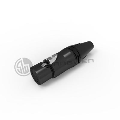 China Audio Female 5 Pin Plug Connector XLR Indoor Use Black Shell for sale