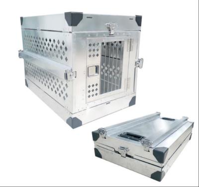 China Caja de perro de aluminio del perro del cajón del viaje plegable grande ligero del ODM sola en venta