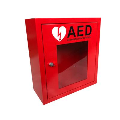 China Red Alarmed AED Wall Cabinet For Defibrillators Custom Service Support for sale