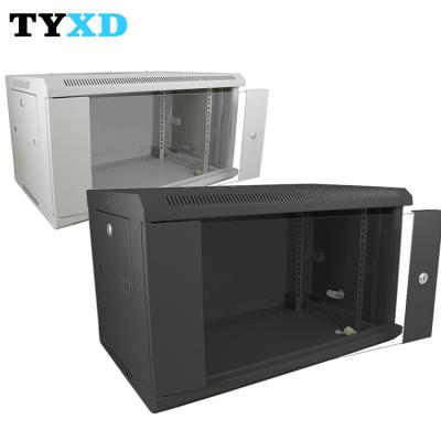 China 6U 9U Network Rack Cabinet Wall Mounted With Lockable Glass Front Door for sale