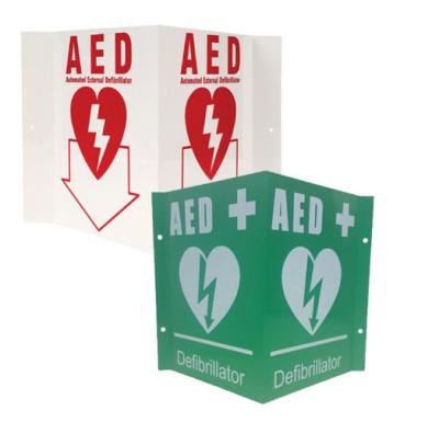 China Flat / 90 Degree / V Type First Aid AED Sign Customization Acceptable for sale
