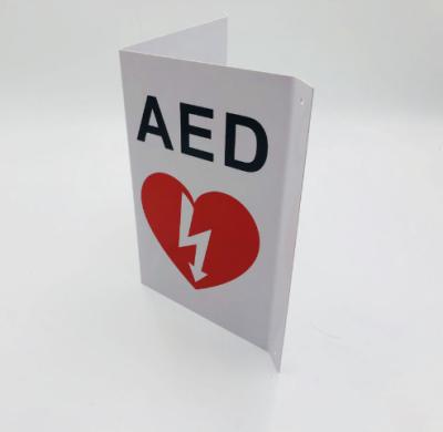 China Plastic AED Wall Sign V Shape For Outdoor Smart First Aid Station for sale