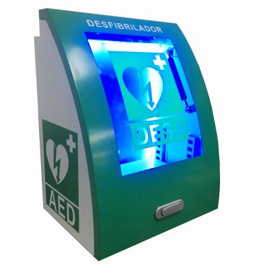 China CE Approved Curvy AED Wall Defibrillator Cabinet With LED Strip Ilumination for sale