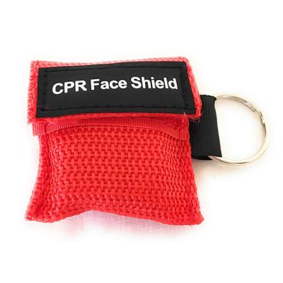 China First Aid Rescue Disposable CPR Mask Keychain Bag With CPR Face Shield for sale