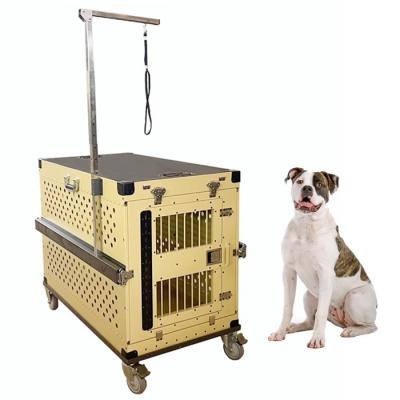 China Folding Aluminum Dog Box With Grooming Arm For Dog Show for sale
