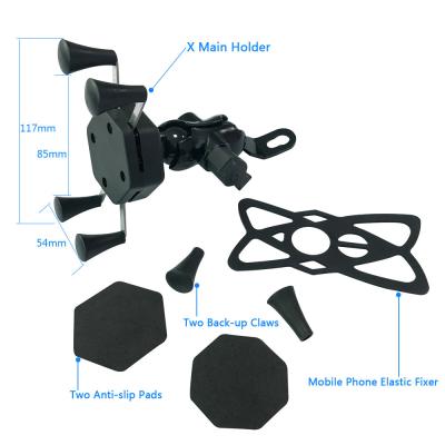 China Waterproof 3-6.5inch X Claw Motorcycle Phone Mount For Cycling for sale