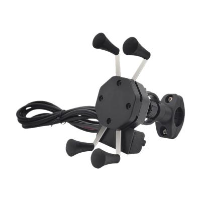 China Black 5V 2.5A X Claw Motorcycle Phone Mount For Iphone 11 0.3KG for sale