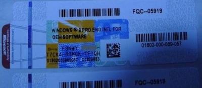 Китай Стикер КОА МС Виндовс, ключ лицензии КОА для бита профессионала 32 Виндовс 8 продается