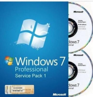 China 100% Work Windows 7 Professional Retail Box 32 & 64 Bit DVDs For One PC for sale