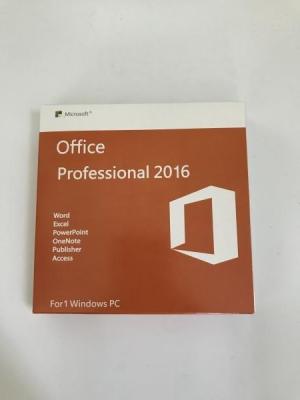 China Retailbox Ms Office 16 Product Key , Office 2016 Licence Key English Version for sale