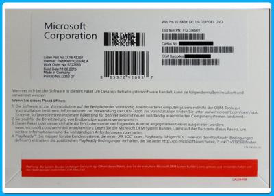 중국 본래 Microsoft Windows 10 직업적인 OEM 팩 열쇠 100% 온라인 활성화 판매용
