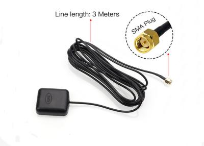 China 28 - 30DBI Gain Active GPS Antenna 3m RG174 Cable / SMA Male Connector for sale