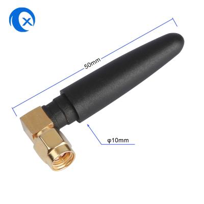 China Short Rubber Antenna 868 MHZ / High Gain Indoor Antenna With Right SMA Male Angle for sale