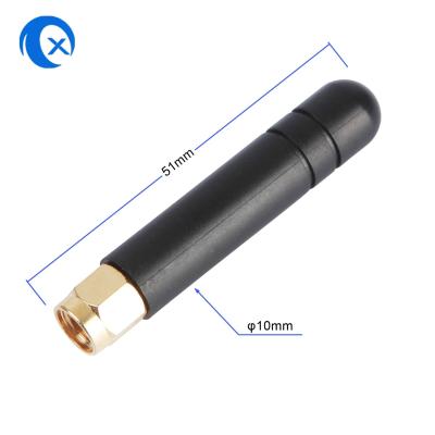China Right Angle 868 MHZ SMA Antenna Short White Rubber Duck Male / Female Connector for sale