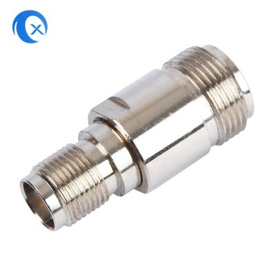 China Nickel plated CNC Mechanical Parts pure Brass N-type female to SMA female connector for sale