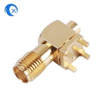 China PCB mount right angle SMA female connector CNC Machine Hardware RF onnectors Antenna for sale