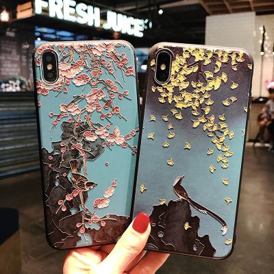 China Colored Relief sculpture pattern case for Iphone series phone case for sale