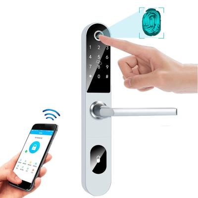 China Aluminium Alloy BLE Fingerprint Smart Door Lock Keyless 300mm for sale