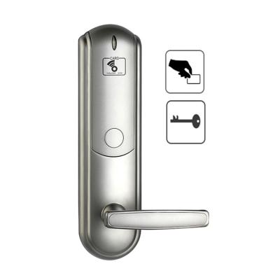 China Silver 4AA Hotel Card Door Lock System 4.8V Smart Lock For Wooden Door for sale