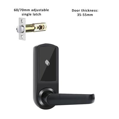 China Black Mifare Hotel Smart Door Locks 1.5V Hotel Key Card Lock for sale