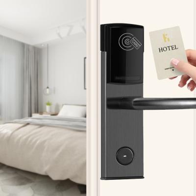 China Electronic Steel Intelligent Hotel Door Lock Keyless Card Smart Handle Lock for sale