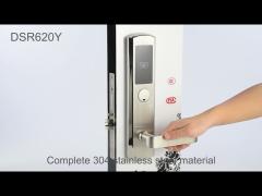 Silver 125KHz Hotel Smart Door Locks 13.56MHz Rfid Hotel Key Card System