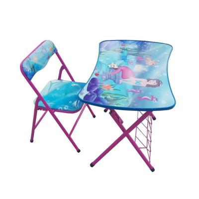 China Foldable Study Chair And Table For Students Primary School Family Painting for sale