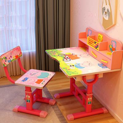 China Toddler Kids Desk And Chair Set Height Adjustable Support Solid Wood 64x44cm for sale