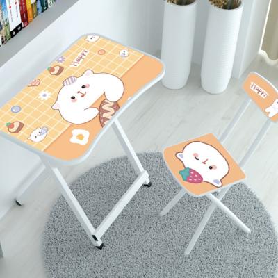 China 54x34cm Foldable Study Table And Chair Set For Adults Cartoon Learning for sale