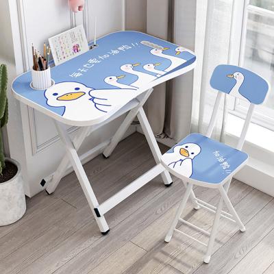 China Desktop Folding Study Table And Chair Set For Students Plastic for sale