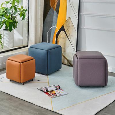 China Fluffy 5 In 1 Cube Stool Bench Ottoman Nordic Style for sale