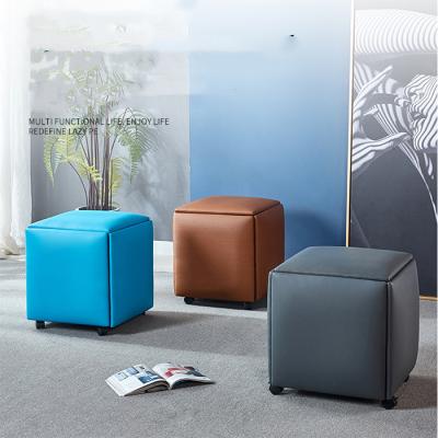 China Padded 5 In 1 Cube Stool Seat Sofa Chair Living Room Multifunctional Blue for sale