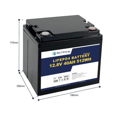 China Bely Energy 12V 40AH LiFePo4 Battery Light Weight For UPS / EV / Yacht for sale