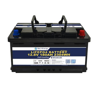 China RV LiFePO4 bateria 12.8V180AH 2304Wh recarregável ciclo profundo bateria RV em comunicações à venda
