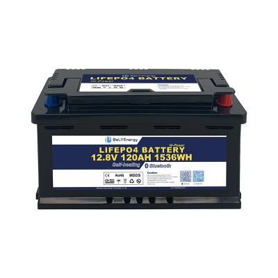 China Long Cycle Life LiFePO4 Lithium Bluetooth Battery SAE Terminal Type Wide Temperature Range for sale