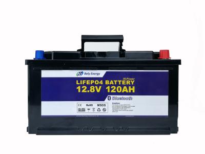 China 12V 120Ah Li Iron Phosphate Battery Bluetooth Refugee Boat EV Lithium Battery for sale