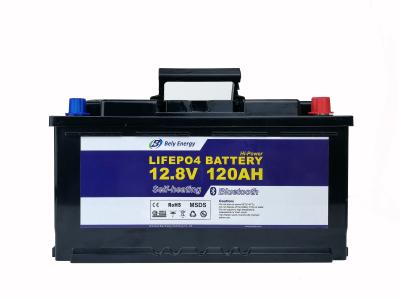 China Electric Vehicles UPS 12.8V 120Ah Deep Cycle Lithium Battery Solar Self Heating for sale