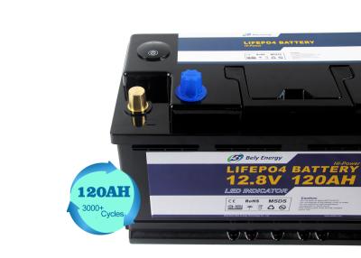 China 12 voltios 120Ah Lifepo4 llevaron la batería recargable de litio del ciclo profundo ligero de la batería 12V en venta