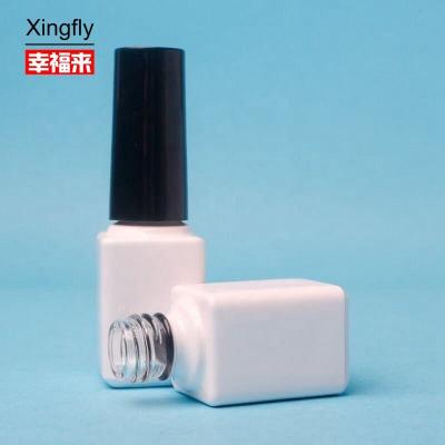 China Transparent 6ml Nail Polish Bottle Gel Polish Square Bottle With Plastic Cap And Brush for sale