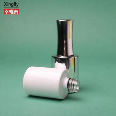 China Glass 15ml Nail Polish Bottle Custom Made UV Coating With Brush And Cap for sale