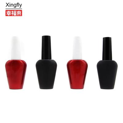 China Empty UV Gel 15ml Nail Polish Bottle Unique Shape With Cap And Brush for sale