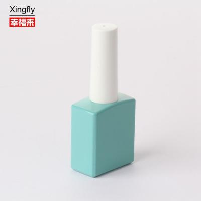 China Gel Polish Square Bottle Unique 13ml Empty UV Nail Polish Bottle With Cap And Brush for sale