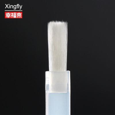 China Nail Polish Brush White Flat Hair Acrylic Nail Art Brushes Nail Polish Replacement Brush for sale