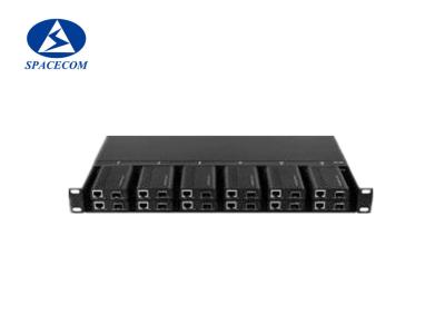 China Mini Fast Ethernet Media Converter 12 chasis del soporte de estante de Solts 1U en venta