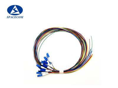 China 12 Cores LC Pigtail Single Mode 0.9mm Low insertion loss for FTTH for sale