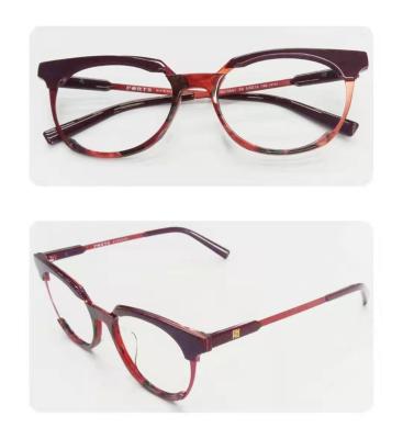 China optical glass , Accetate,Wine Red, Siliver，optical frame,eyewear frame for sale