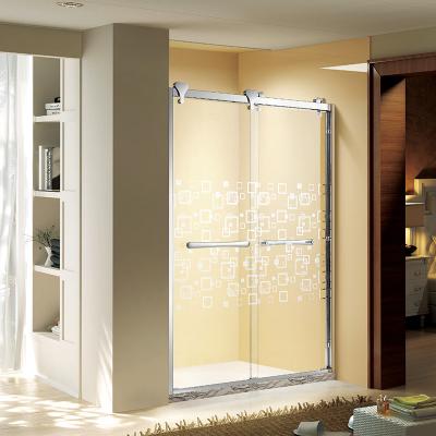China Sanitary Grade Bath Shower Door Dual Sliding Glass LBS7825 Customized for sale