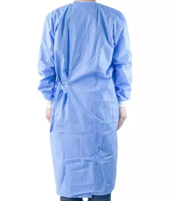 China Non Woven Disposable SMS Surgical Gown 35g With Short Collar for sale