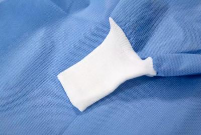 China SMS Blue Color Knit Cuffs Medical Surgical Gown In Stock for sale