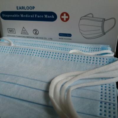 China 3-ply 95% Filtration Efficiency Disposable Surgical Mask for Adults, Polypropylene Material à venda